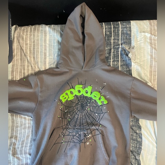 Sp5der Hoodie Grey Slate - Picture 1 of 3